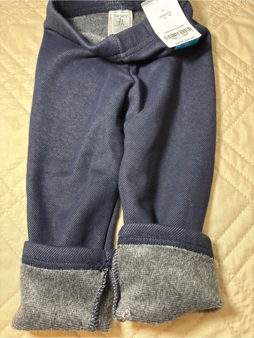 Carter’s 2T Navy Fleece-lined Leggings